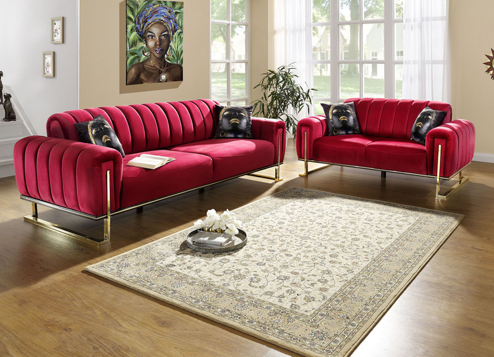 Sessel - Frei im Raum aufstellbare Polstermöbel mit stabilem Metallgestell, in Farbe BORDEAUX, in Ausführung Sessel Ansicht 2