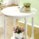 Kleinmöbel - Teilmassiver Beistelltisch mit gedrechselten Füßen, in Farbe WEISS