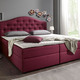 Boxspringbetten - Boxspringbett mit Bettkasten und Topper – Farbe BEERE – Ansicht 1 Boxspringbetten - Boxspringbett mit Bettkasten und Topper, in Farbe BEIGE, in Ausführung Mit Bonnell-Federkern-Matratze – Farbe BEERE – Ansicht 1