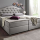 Boxspringbetten - Boxspringbett mit Bettkasten und Topper – Farbe HELLGRAU – Ansicht 5 Boxspringbetten - Boxspringbett mit Bettkasten und Topper, in Farbe BEIGE, in Ausführung Mit Bonnell-Federkern-Matratze – Farbe HELLGRAU – Ansicht 5
