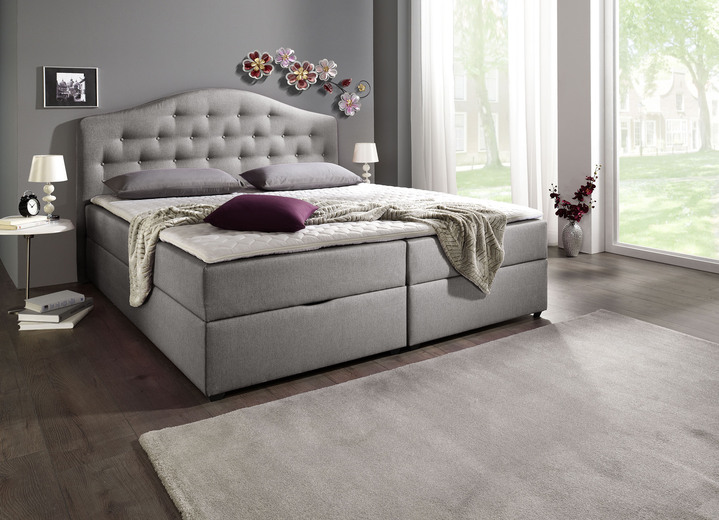 Boxspringbetten - Boxspringbett mit Bettkasten und Topper Ansicht 7 Boxspringbetten - Boxspringbett mit Bettkasten und Topper, in Farbe BEIGE, in Ausführung Mit Bonnell-Federkern-Matratze Ansicht 7