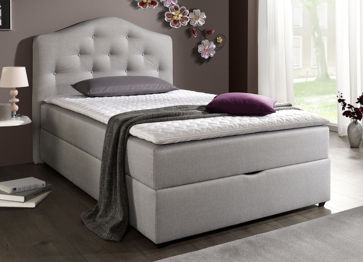 Boxspringbetten - Boxspringbett mit Bettkasten und Topper Ansicht 3 Boxspringbetten - Boxspringbett mit Bettkasten und Topper, in Farbe BEIGE, in Ausführung Mit Bonnell-Federkern-Matratze Ansicht 3