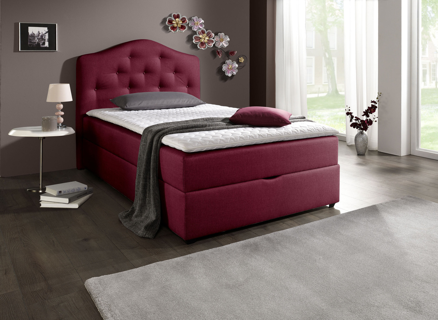 Boxspringbetten - Boxspringbett mit Bettkasten und Topper Ansicht 13 Boxspringbetten - Boxspringbett mit Bettkasten und Topper, in Farbe BEIGE, in Ausführung Mit Bonnell-Federkern-Matratze Ansicht 13