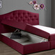 Boxspringbetten - Boxspringbett mit Bettkasten und Topper – Farbe BEERE – Ansicht 2 Boxspringbetten - Boxspringbett mit Bettkasten und Topper, in Farbe BEIGE, in Ausführung Mit Bonnell-Federkern-Matratze – Farbe BEERE – Ansicht 2