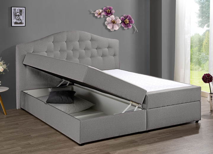 Boxspringbetten - Boxspringbett mit Bettkasten und Topper Ansicht 8 Boxspringbetten - Boxspringbett mit Bettkasten und Topper, in Farbe BEIGE, in Ausführung Mit Bonnell-Federkern-Matratze Ansicht 8