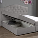 Boxspringbetten - Boxspringbett mit Bettkasten und Topper – Farbe HELLGRAU – Ansicht 4 Boxspringbetten - Boxspringbett mit Bettkasten und Topper, in Farbe BEIGE, in Ausführung Mit Bonnell-Federkern-Matratze – Farbe HELLGRAU – Ansicht 4