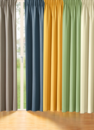 Klassisch - Thermo-Verdunkelungsschal mit Multifunktionsband – Farbe GRAU – Ansicht  Klassisch - Thermo-Verdunkelungsschal mit Multifunktionsband, in Größe 365 (H145xB135 cm) bis 456 (H245xB135 cm), in Farbe GRAU – Farbe GRAU – Ansicht