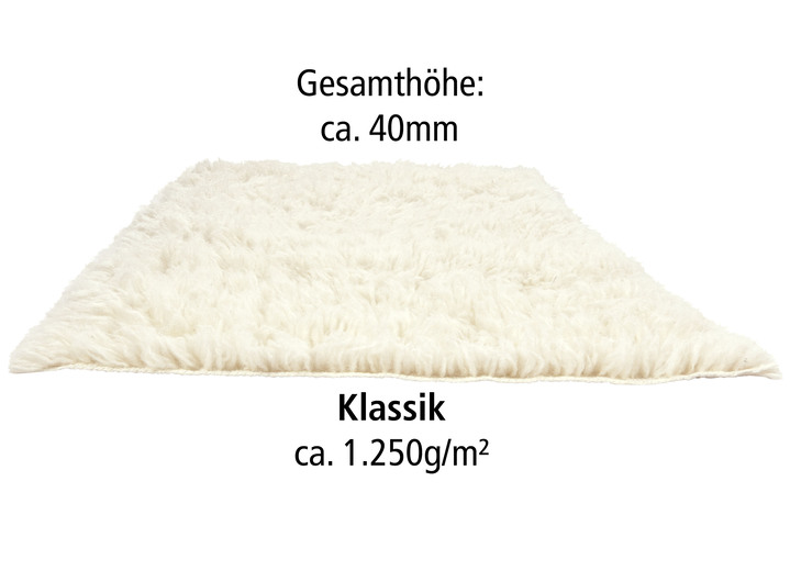 Teppiche - Original griechische Flokati-Teppiche, in Größe 101 (Brücke, 40x60 cm) bis 325 (Bettumrandung, 3-teilig), in Farbe NATUR Ansicht 3