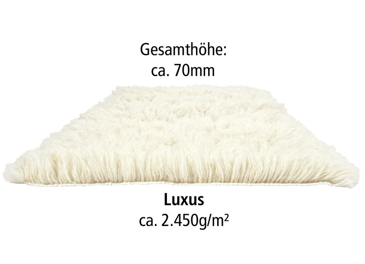 Teppiche - Original griechische Flokati-Teppiche, in Größe 101 (Brücke, 40x60 cm) bis 325 (Bettumrandung, 3-teilig), in Farbe NATUR Ansicht 5