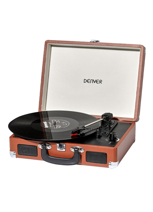 Nostalgiegeräte - Denver VPL-120 Koffer-Plattenspieler mit Digitalisierungsfunktion, in Farbe BRAUN Ansicht 1