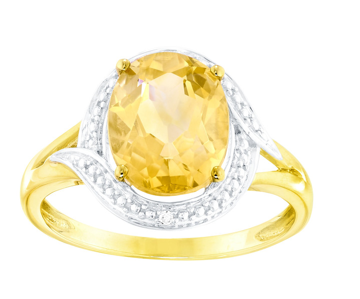 - Damenring mit echt Citrin und Diamanten, in Größe 160 bis 220, in Farbe  Ansicht 2