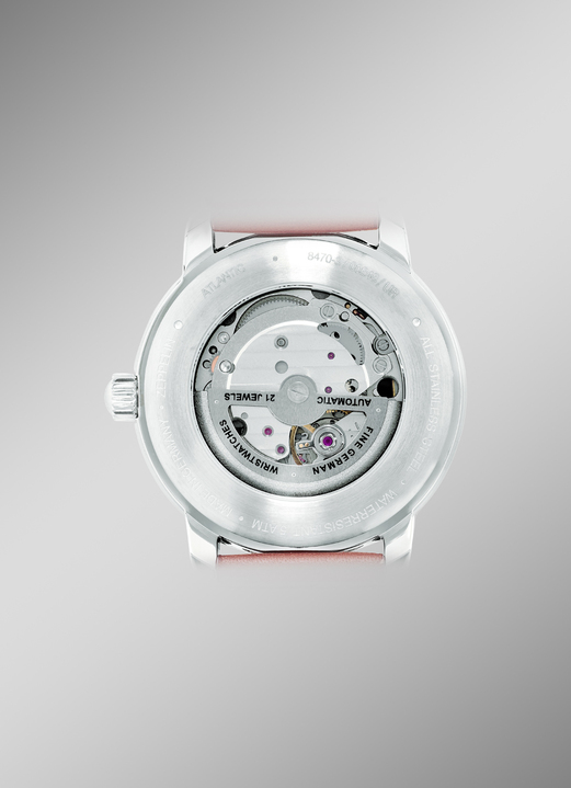 Mechanikuhren / Automatikuhren - Zeppelin-Automatik-Herrenuhr mit Edelstahlgehäuse und Lederband Ansicht 2 Mechanikuhren / Automatikuhren - Zeppelin-Automatik-Herrenuhr mit Edelstahlgehäuse und Lederband, in Farbe  Ansicht 2