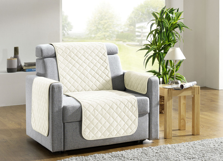 Sessel- & Sofaüberwürfe - Sessel,- Couch,- und Armlehnschoner mit Bandeinfassung, in Größe 101 (Sesselschoner, 50x150 cm) bis 865 (2 Armlehnenschoner, 50x 70 cm), in Farbe BLAU Ansicht 2