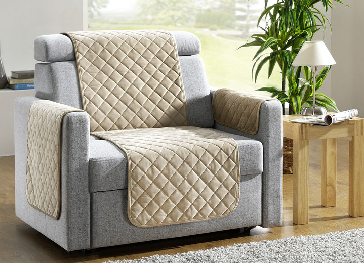 Sessel- & Sofaüberwürfe - Sessel,- Couch,- und Armlehnschoner mit Bandeinfassung, in Größe 101 (Sesselschoner, 50x150 cm) bis 865 (2 Armlehnenschoner, 50x 70 cm), in Farbe BLAU Ansicht 7