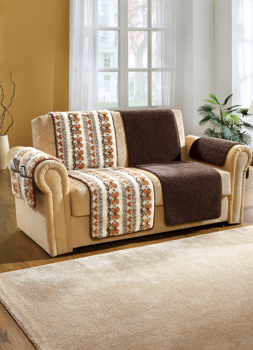 Sessel- & Sofaüberwürfe - Naturnahe Wohnaccessoires aus Schafschurwolle, in Farbe HELLBRAUN, in Ausführung Armlehnenschoner, 2er-Set Ansicht 2