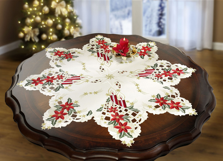 Heimtextilien - Weihnachtliche Tisch- und Raumdekoration, in Größe 120 (2 Sterne, ø 20 cm) bis 404 (Kissenbezug, 40/40 cm), in Farbe SEKT Ansicht 2