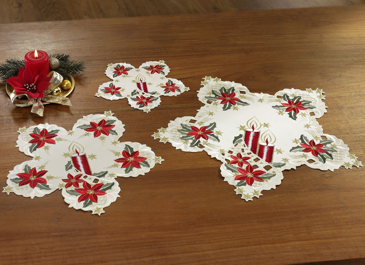 Heimtextilien - Weihnachtliche Tisch- und Raumdekoration, in Größe 120 (2 Sterne, ø 20 cm) bis 404 (Kissenbezug, 40/40 cm), in Farbe SEKT Ansicht 1