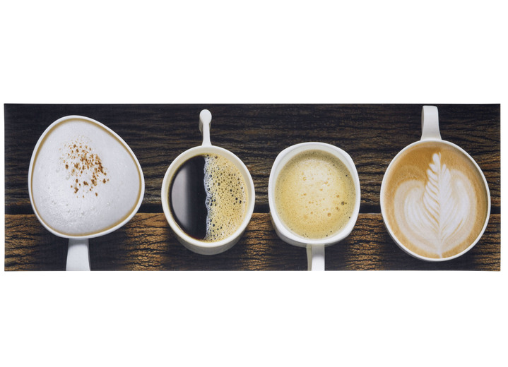 Teppiche - Küchenläufer Kaffeetassen, mit rutschhemmender Rückseite, in Farbe BRAUN Ansicht 1