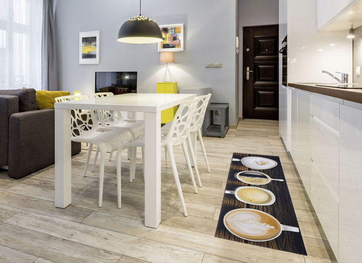 Teppiche - Küchenläufer Kaffeetassen, mit rutschhemmender Rückseite, in Farbe BRAUN Ansicht 2