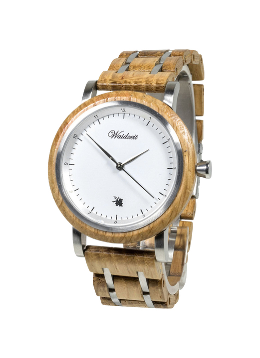 Quartzuhren - Herrenuhr mit Holzband der Marke Waidzeit Ansicht 2 Quartzuhren - Herrenuhr mit Holzband der Marke Waidzeit, in Farbe  Ansicht 2