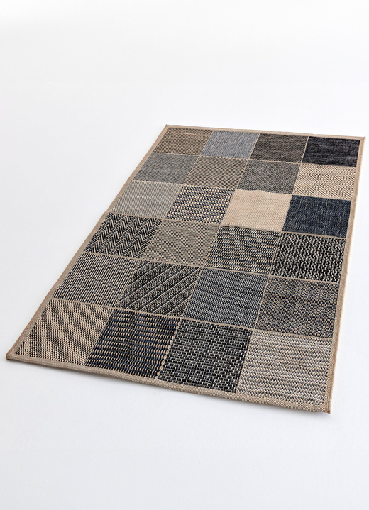 Modern - Brücken, Galerie und Teppich für den Innen- und Außenbereich, in Größe 110 (Brücke, 67x120 cm) bis 249 (Teppich, 160x230 cm), in Farbe BEIGE-BLAU Ansicht 2