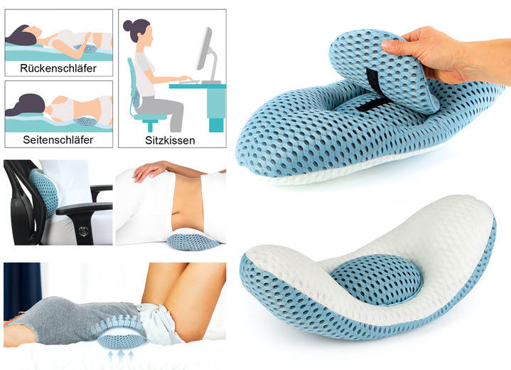 Wärme & Entspannung - Lendenkissen 5-in-1 mit Wärme- und Massagefunktion, in Farbe GRAU Ansicht 2