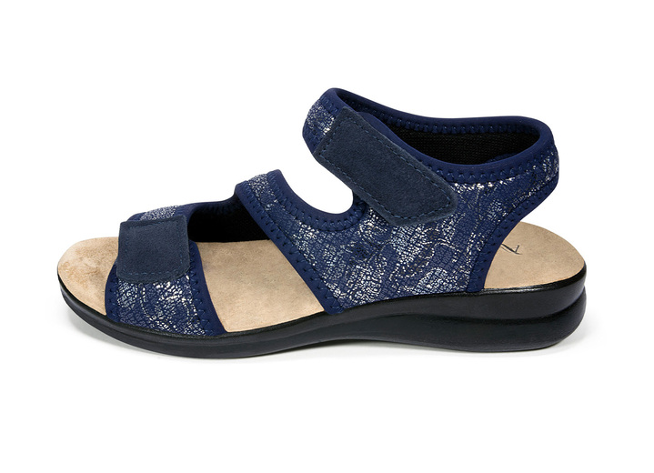 Sandaletten & Pantoletten - Sandalette von Aerosoft in Weite G–H, in Größe 036 bis 042, in Farbe BLAU, in Ausführung mit elastischem Einschlupf Ansicht 7