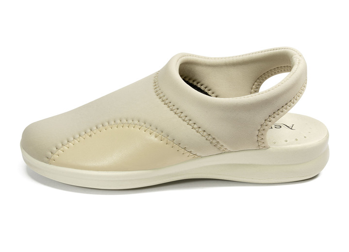 Sandaletten & Pantoletten - Bequeme Clogs aus Stretchmaterial mit elastischem Einschlupf Ansicht 4 Sandaletten & Pantoletten - Bequeme Clogs aus Stretchmaterial mit elastischem Einschlupf, in Größe 036 bis 042, in Farbe MARINE Ansicht 4