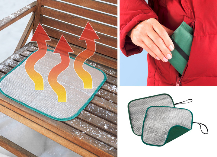 Wärme & Entspannung - Thermo-Sitzkissen, 2er Set Ansicht 3 Wärme & Entspannung - Thermo-Sitzkissen, 2er Set, in Farbe SILBER-GRÜN Ansicht 3