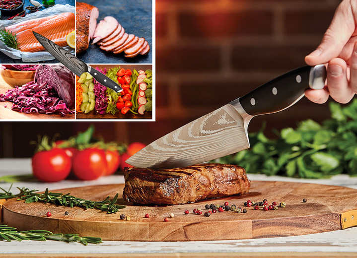 Messer & Schneidgeräte - Hochwertige Messer aus erstklassigem Edelstahl Ansicht 2 Messer & Schneidgeräte - Hochwertige Messer aus erstklassigem Edelstahl, in Farbe SCHWARZ, in Ausführung Chefmesser Ansicht 2