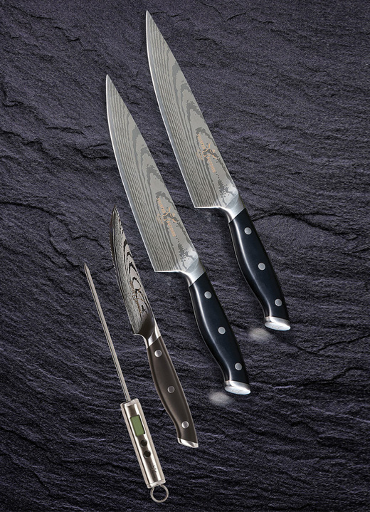 Messer & Schneidgeräte - Hochwertige Messer aus erstklassigem Edelstahl Ansicht 4 Messer & Schneidgeräte - Hochwertige Messer aus erstklassigem Edelstahl, in Farbe SCHWARZ, in Ausführung Chefmesser Ansicht 4