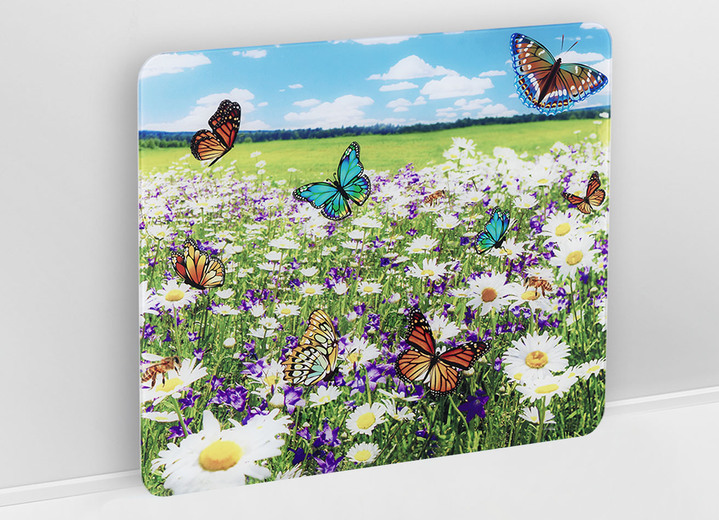 Haushaltshelfer - Wandblende aus Glas mit Sommerwiesen-Motiv, in Farbe SOMMERWIESE Ansicht 1