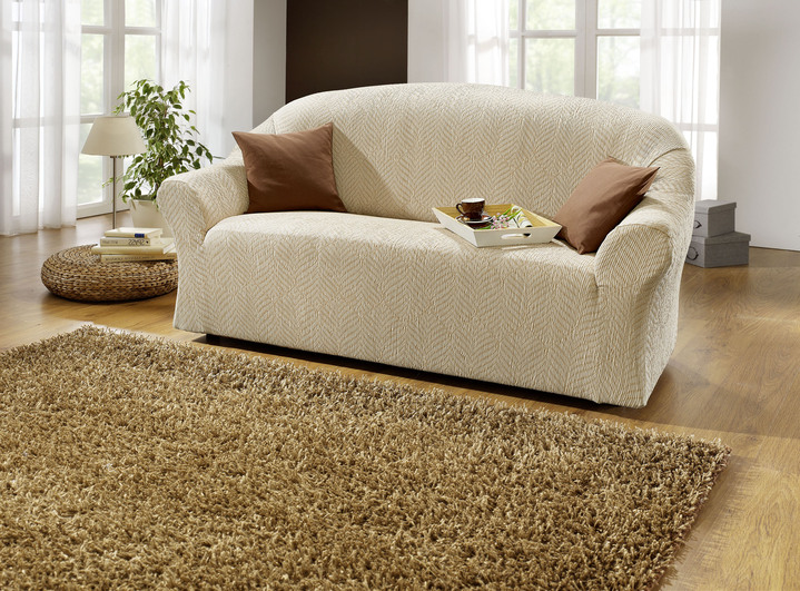 Wohnaccessoires - Stretchbezüge, in Größe 101 (Sesselbezug) bis 114 (Sitzflächen-Bezug), in Farbe CREME Ansicht 3