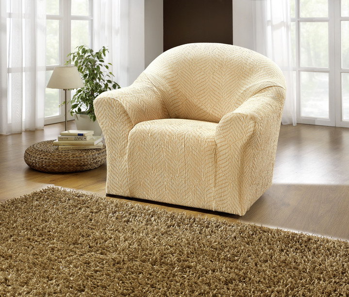 Wohnaccessoires - Stretchbezüge, in Größe 101 (Sesselbezug) bis 114 (Sitzflächen-Bezug), in Farbe CREME Ansicht 28