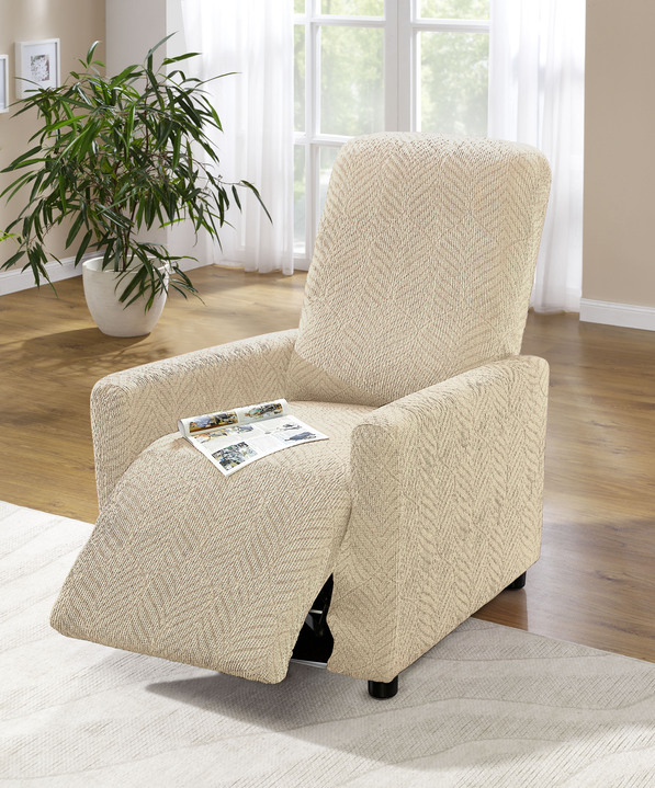 Wohnaccessoires - Stretchbezüge, in Größe 101 (Sesselbezug) bis 114 (Sitzflächen-Bezug), in Farbe CREME Ansicht 4