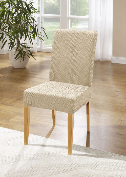 Wohnaccessoires - Stretchbezüge, in Größe 101 (Sesselbezug) bis 114 (Sitzflächen-Bezug), in Farbe CREME Ansicht 7
