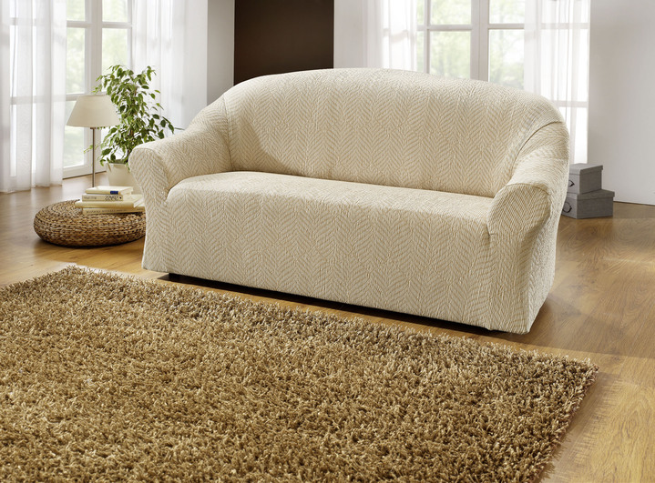 Wohnaccessoires - Stretchbezüge, in Größe 101 (Sesselbezug) bis 114 (Sitzflächen-Bezug), in Farbe CREME Ansicht 6