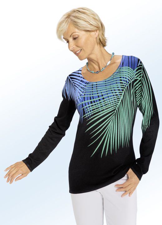 - Pullover in edlem Dessin, in Größe L(44/46) bis XXL(52/54), in Farbe SCHWARZ-BLAU-GRÜN