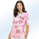 Shirts - Shirt mit Alloverdruck – Farbe KORALLE-MULTICOLOR Shirts - Shirt mit Alloverdruck, in Größe 038 bis 054, in Farbe TÜRKIS-MULTICOLOR