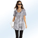 Longshirts - Longshirt mit Faltenlegung in 3 Farben – Farbe SCHWARZ-WEISS – Ansicht 2 Longshirts - Longshirt mit Faltenlegung in 3 Farben, in Größe 038 bis 056, in Farbe MINT-WEISS – Farbe SCHWARZ-WEISS – Ansicht 2