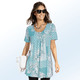 Longshirts - Longshirt mit Faltenlegung in 3 Farben – Farbe MINT-WEISS – Ansicht 1 Longshirts - Longshirt mit Faltenlegung in 3 Farben, in Größe 038 bis 056, in Farbe MINT-WEISS – Farbe MINT-WEISS – Ansicht 1