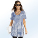 Longshirts - Longshirt mit Faltenlegung in 3 Farben – Farbe ROYALBLAU-WEISS – Ansicht 1 Longshirts - Longshirt mit Faltenlegung in 3 Farben, in Größe 038 bis 056, in Farbe MINT-WEISS – Farbe ROYALBLAU-WEISS – Ansicht 1