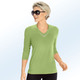 3/4-Arm - Shirt mit V-Ausschnitt in 5 Farben – Farbe LIMETTE 3/4-Arm - Shirt mit V-Ausschnitt in 5 Farben, in Größe 036 bis 054, in Farbe PINK
