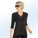3/4-Arm - Shirt mit V-Ausschnitt in 5 Farben – Farbe SCHWARZ 3/4-Arm - Shirt mit V-Ausschnitt in 5 Farben, in Größe 036 bis 054, in Farbe PINK