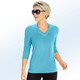 3/4-Arm - Shirt mit V-Ausschnitt in 5 Farben – Farbe TÜRKIS 3/4-Arm - Shirt mit V-Ausschnitt in 5 Farben, in Größe 036 bis 054, in Farbe PINK