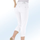 Hosen mit Knopf- und Reißverschluss - Magic-Capri-Jeans in 5-Pocket-Form – Farbe WEISS Hosen mit Knopf- und Reißverschluss - Magic-Capri-Jeans in 5-Pocket-Form, in Größe 017 bis 050, in Farbe JEANSBLAU
