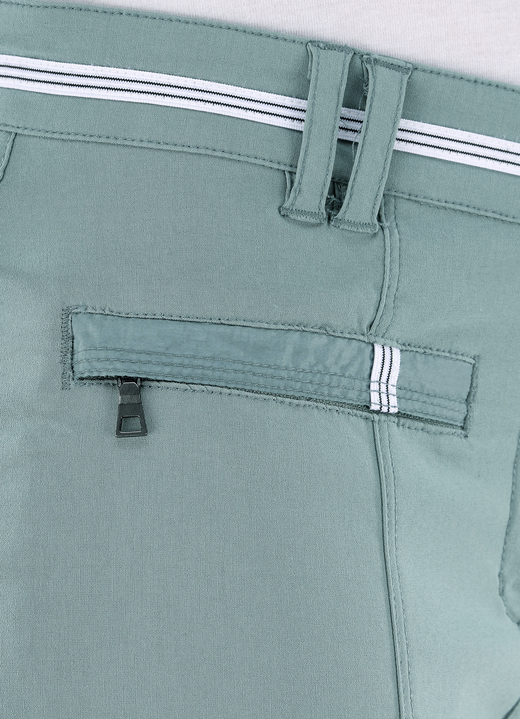 Hosen mit Knopf- und Reißverschluss - 7/8-lange Hose mit kontrastfarbenem Zierband, in Größe 017 bis 052, in Farbe MINT Ansicht 10