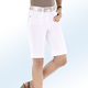Hosen mit Knopf- und Reißverschluss - Basic-Jeans-Bermudas, in Größe 034 bis 052, in Farbe WEISS