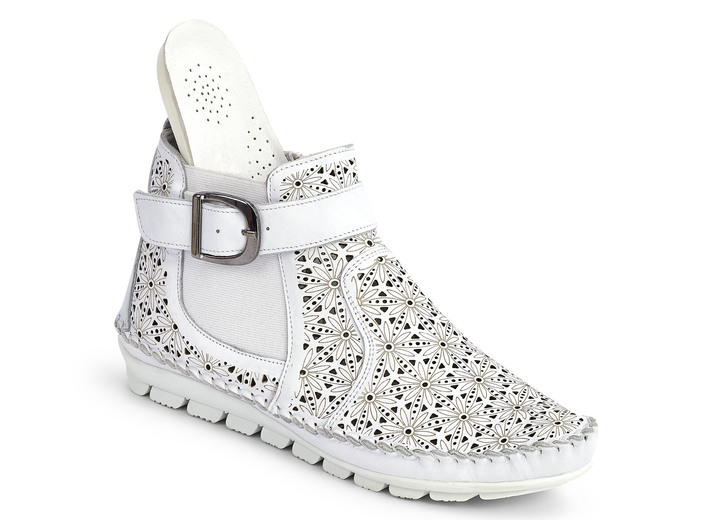 Stiefel & Stiefeletten - Gemini, sommerliche Damen-Stiefeletten, Weite G, mit herausnehmbarem Fußbett, in Größe 035 bis 042, in Farbe WEISS Ansicht 2