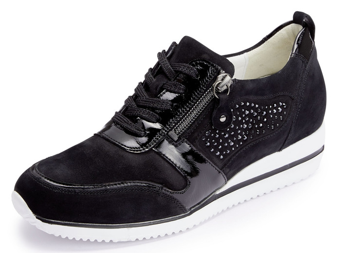 Slipper & Schnürschuhe - Waldläufer, bequeme Damen-Schnürschuhe, Weite H, mit herausnehmbarem Fußbett, in Größe 3 1/2 bis 8, in Farbe SCHWARZ Ansicht 1